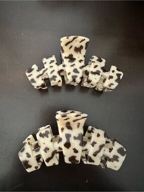 TELETIES Hair Clips Regular Claw Clips - Lot of 2 Large Clips Blond Tortoise EUC